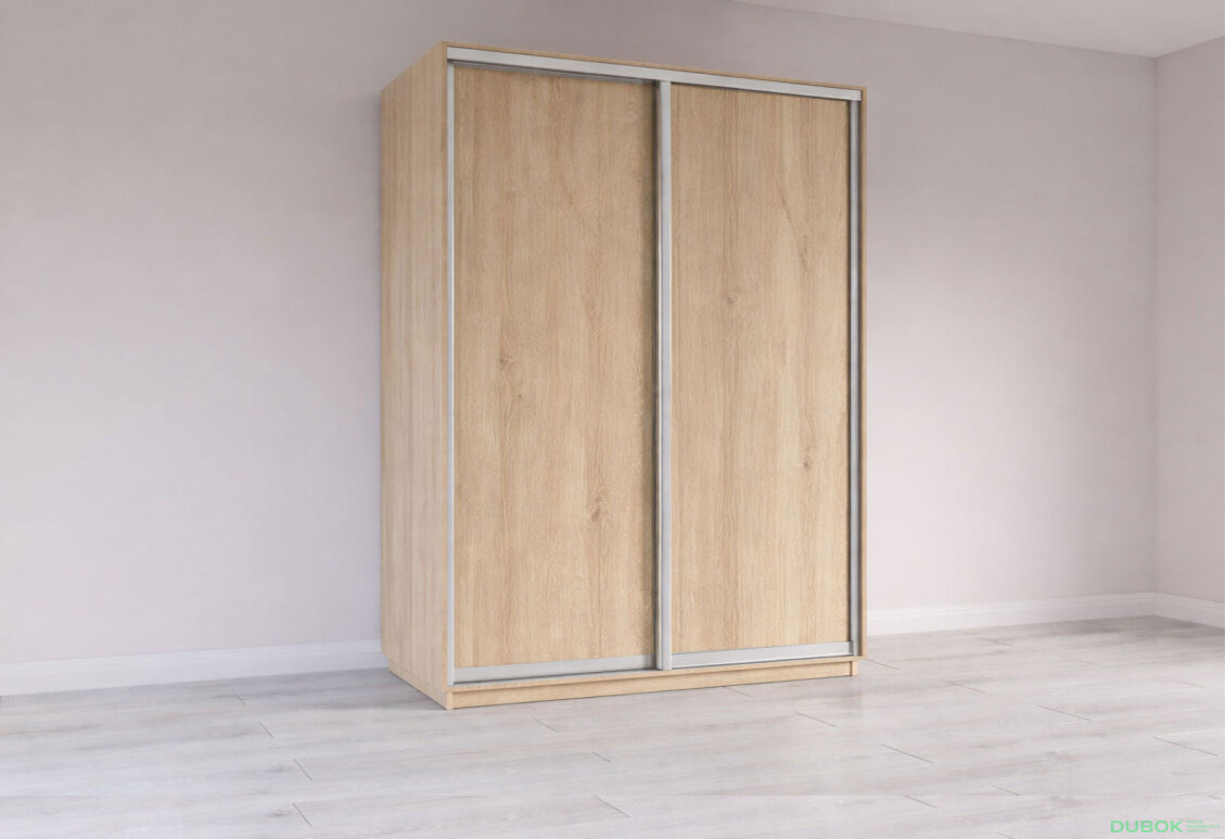 Obrázek 3 - Skříň s posuvnými dveřmi 1500x2200x600 2LTD Dub Sonoma, profil stříbrný