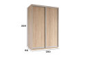 Obrázek 4 - Skříň s posuvnými dveřmi 1500x2200x600 2LTD Dub Sonoma, profil stříbrný