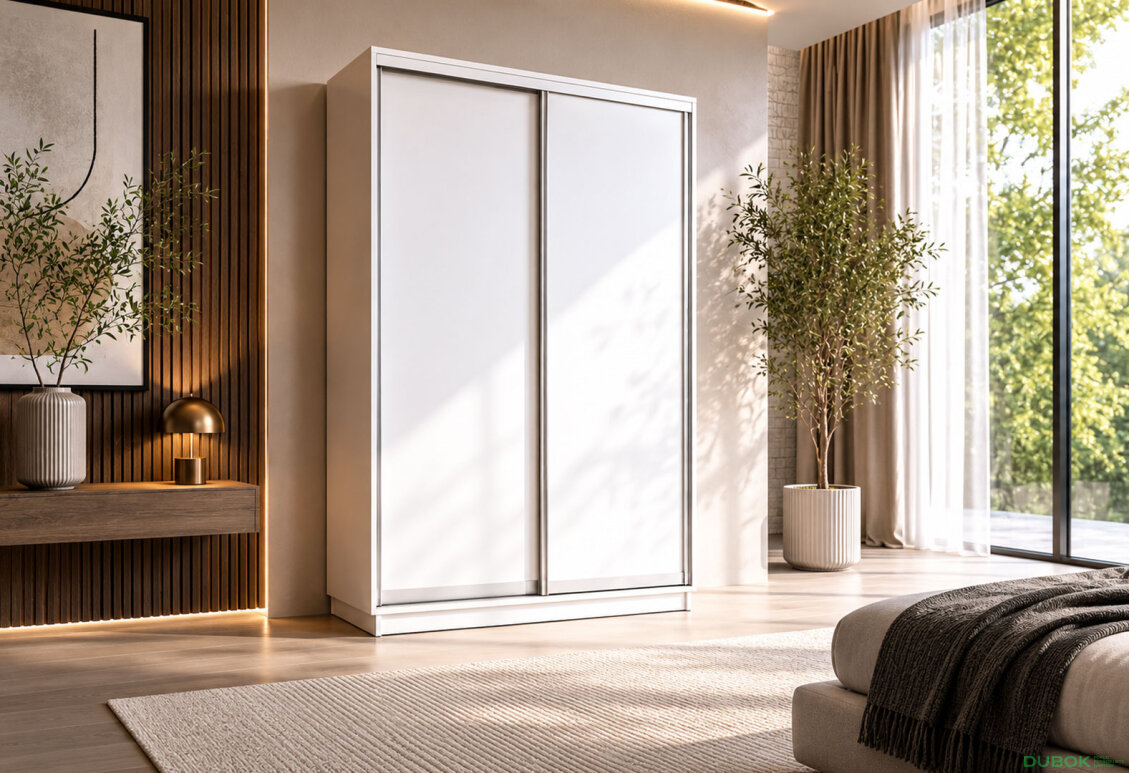 Obrázek 2 - Skříň s posuvnými dveřmi 1500x2200x600 2LTD Nymphea Alba, profil stříbrný