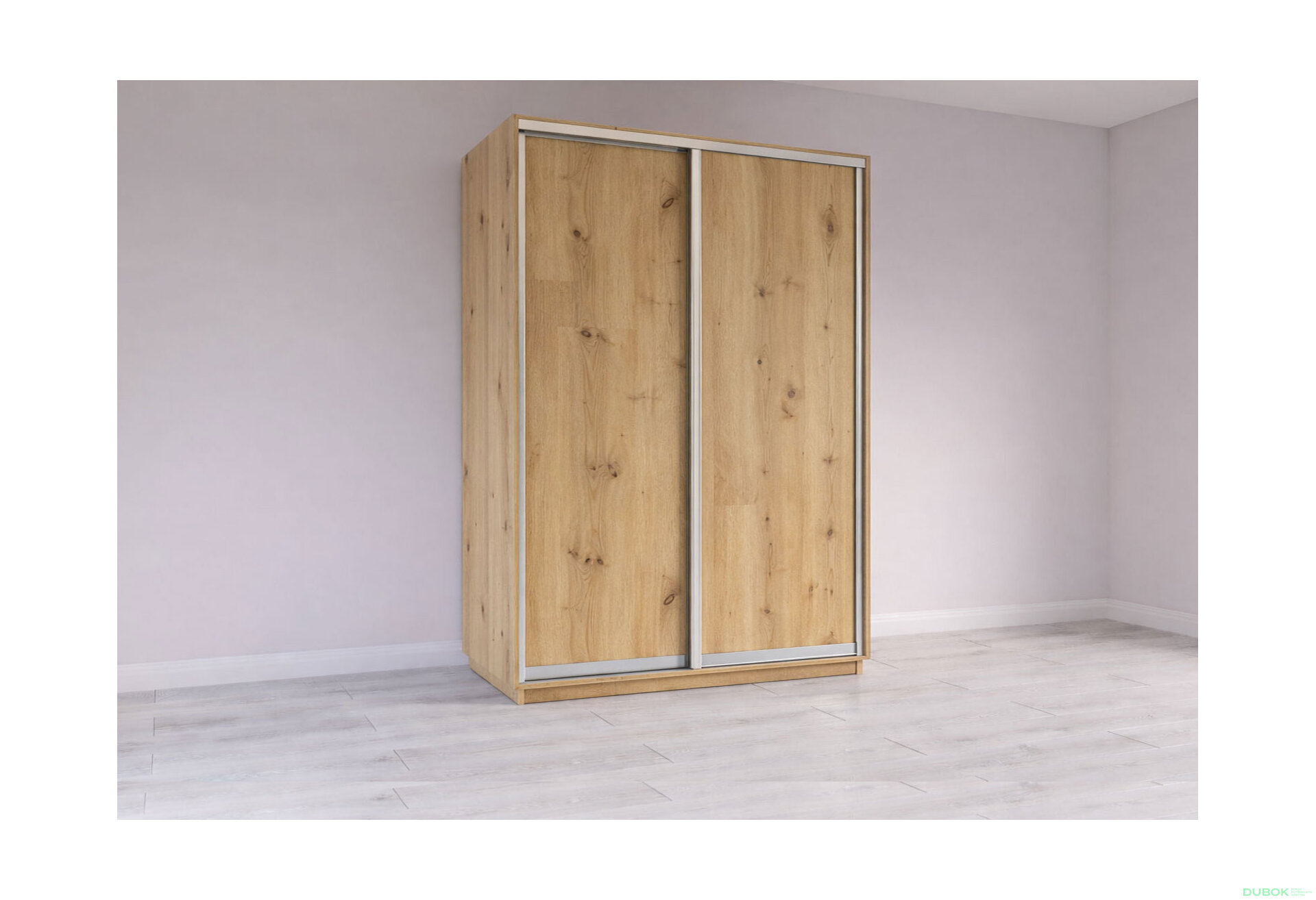 Obrázek 3 - Skříň s posuvnými dveřmi 1500x2200x600 2LTD Dub Artisan, profil stříbrný