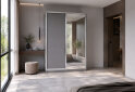 Obrázek 2 - Skříň s posuvnými dveřmi 1500x2200x600 1LTD 1 Zrcadlo myší šedá, profil stříbrný