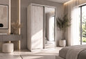 Obrázek 2 - Skříně s posuvnými dveřmi 1400x2200x600 1LTD 1 Zrcadlo Dub Craft bílý, profil stříbrný