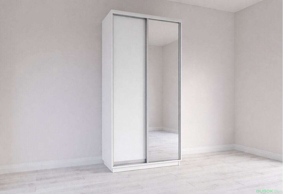 Obrázek 3 - Skříň s posuvnými dveřmi 1200x2200x600 1LTD 1 Zrcadlo nymphaea alba, profil stříbrný