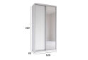 Obrázek 5 - Skříň s posuvnými dveřmi 1200x2200x600 1LTD 1 Zrcadlo nymphaea alba, profil stříbrný