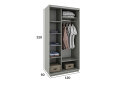 Obrázek 3 - Skříň s posuvnými dveřmi 1200x2200x600 1LTD 1 Zrcadlo Kašmír, profil stříbrný