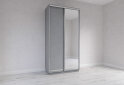Obrázek 3 - Skříň s posuvnými dveřmi 1200x2200x600 1LTD 1 Zrcadlo šedá myška, profil stříbrný