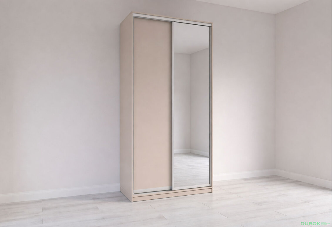 Obrázek 3 - Skříň s posuvnými dveřmi 1200x2400x600 1LTD 1 Zrcadlo Kašmír, profil stříbrný
