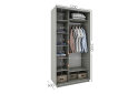 Obrázek 5 - Skříň s posuvnými dveřmi 1200x2400x600 1LTD 1 Zrcadlo Kašmír, profil stříbrný