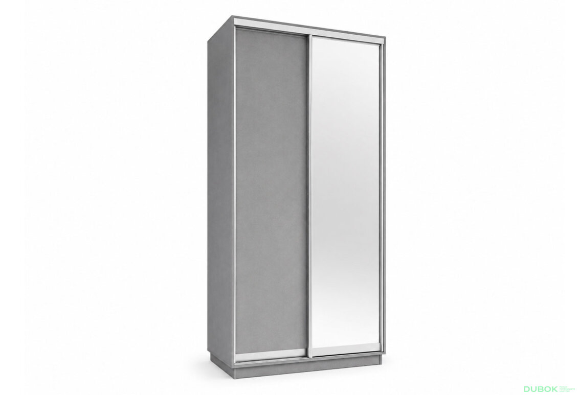 Skříň s posuvnými dveřmi 1200x2400x600 1LTD 1 Zrcadlo myší šedá, profil stříbrný