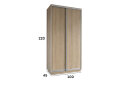 Obrázek 5 - Skříň s posuvnými dveřmi 1000x2200x450 2LTD Dub Sonoma, profil stříbrný