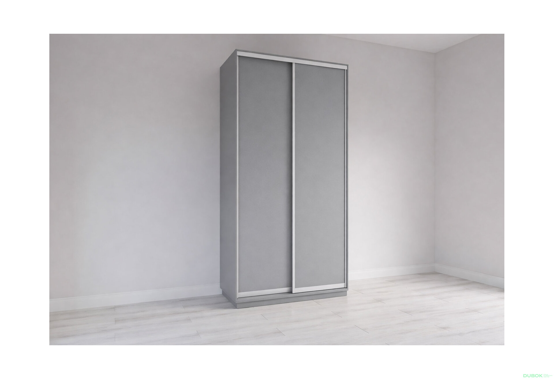 Obrázek 3 - Skříň s posuvnými dveřmi 1000x2200x450 2LTD šedá myška, profil stříbrný