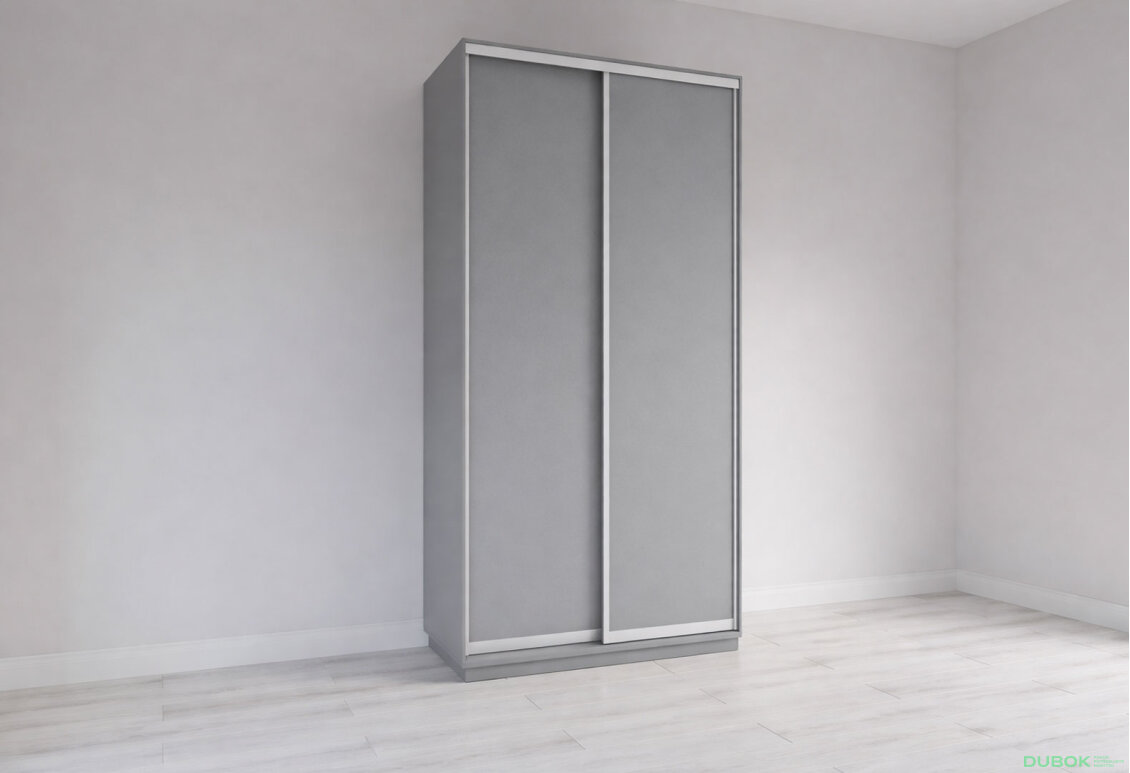 Obrázek 3 - Skříň s posuvnými dveřmi 1000x2200x450 2LTD šedá myška, profil stříbrný