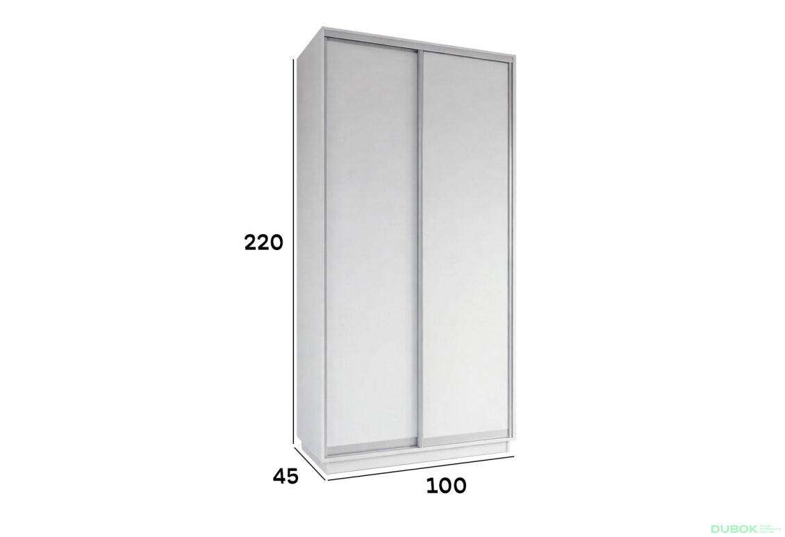 Obrázek 5 - Skříň s posuvnými dveřmi 1000x2200x450 2LTD nymphaea alba, profil stříbrný