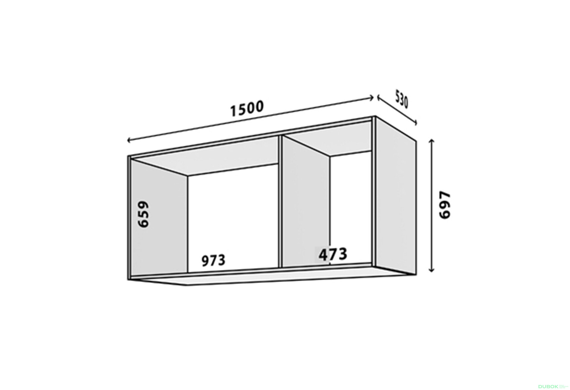 Obrázek 2 - Modul № 32 A-1500x697 DTD 18 mm antracit
