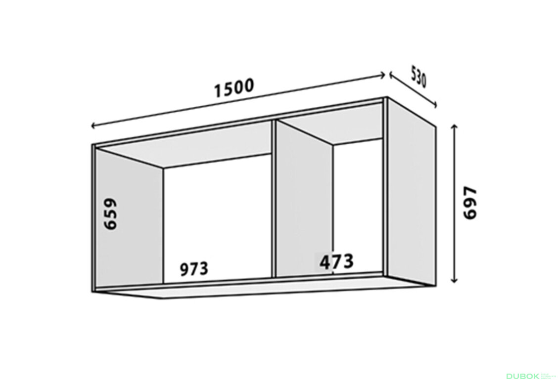 Obrázek 2 - Modul № 32 A-1500x697 DTD 18 mm antracit