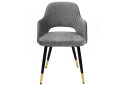 Obrázek 2 - Židle Franco Velvet šedý Bluvel 14, kov černý / zlatý