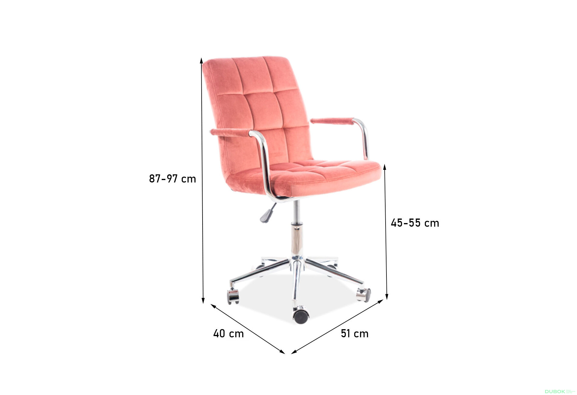 Obrázek 3 - Otočné křeslo Q-022 Velvet, starorůžový Bluvel 52