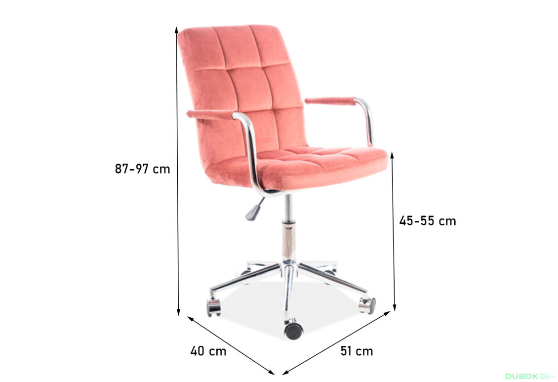 Obrázek 3 - Otočné křeslo Q-022 Velvet, starorůžový Bluvel 52
