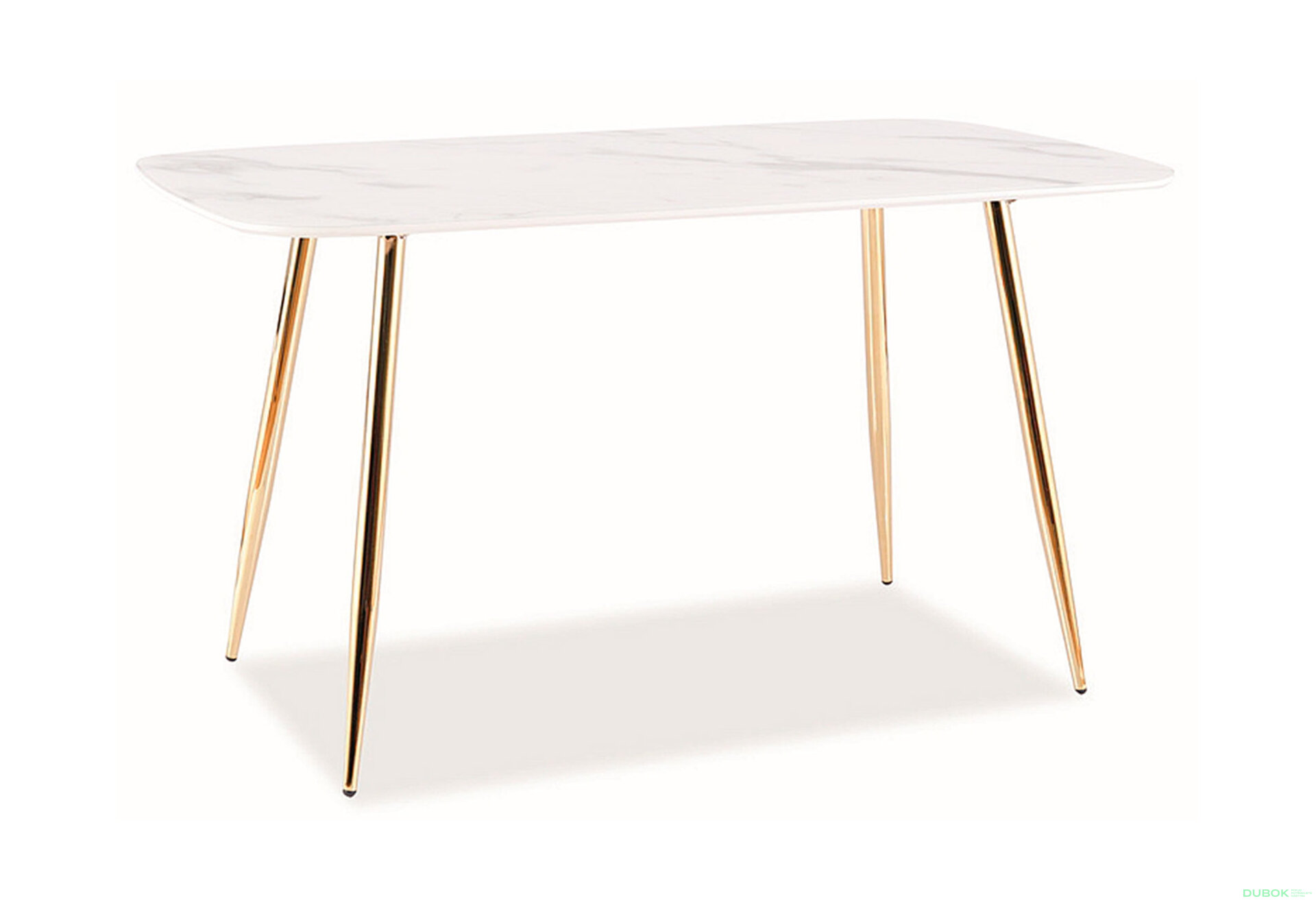 Obrázek 2 - Stůl Ceres 140x80 mramorový efekt, bílý / zlatý