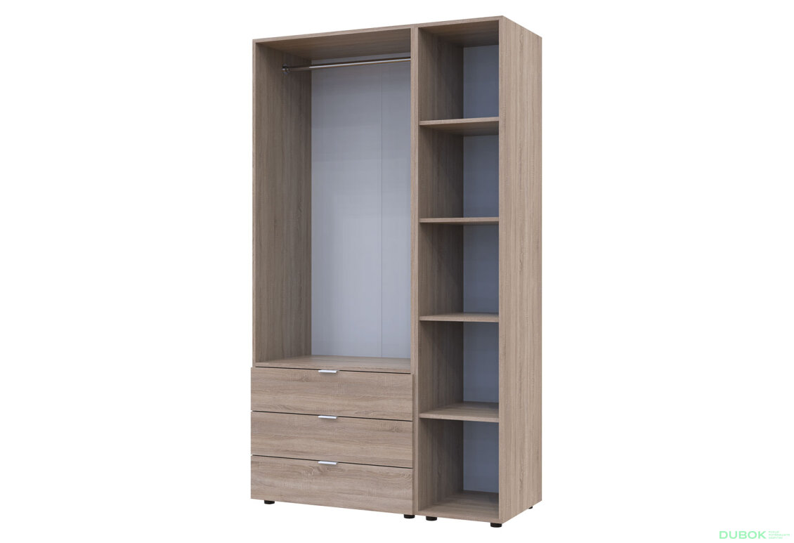 Obrázek 4 - Skříň dvoudveřová s regálem Gelar 115.7 cm Dub sonoma