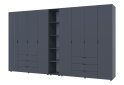 Obrázek 1 - Skříň osmidveřová s regálem Gelar 348.2 cm Grafit