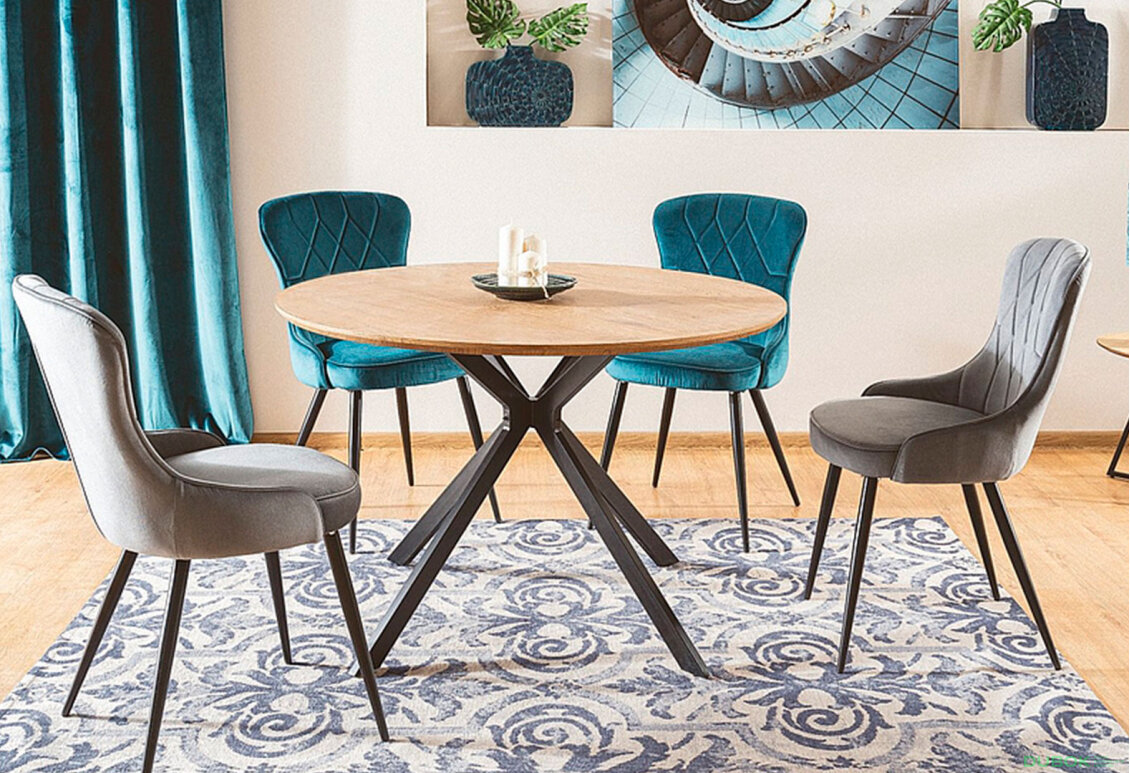 Obrázek 4 - Židle Lotus Velvet šedý Bluvel 14, kov černá matná