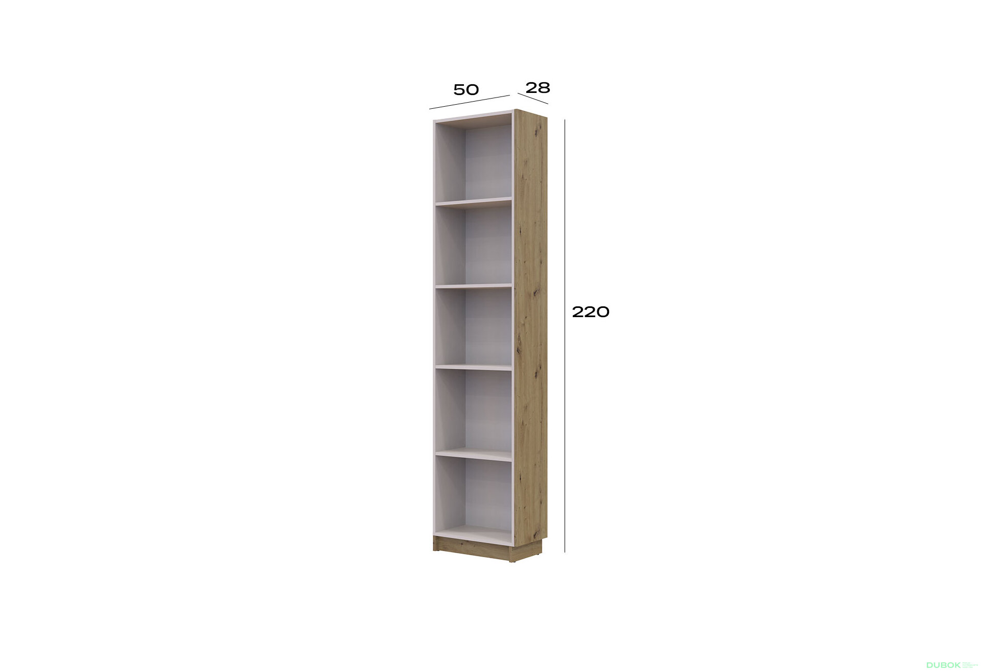 Obrázek 7 - Regál otevřený Dale 52х28х220 dub artisan / kašmír