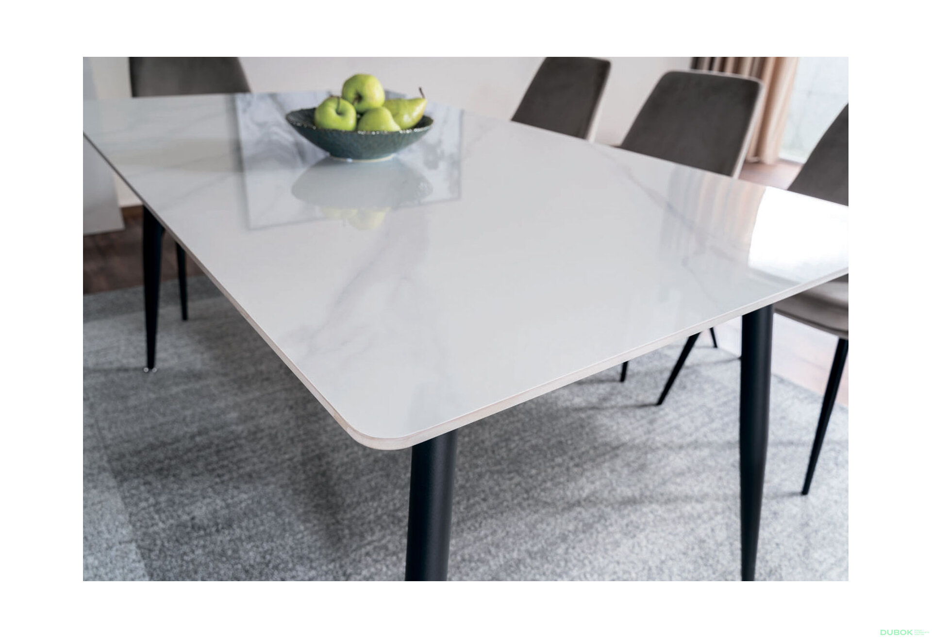 Obrázek 2 - Stůl Rion 160x90 + 5 židle Cobe Velvet Bluvel 14 / 40