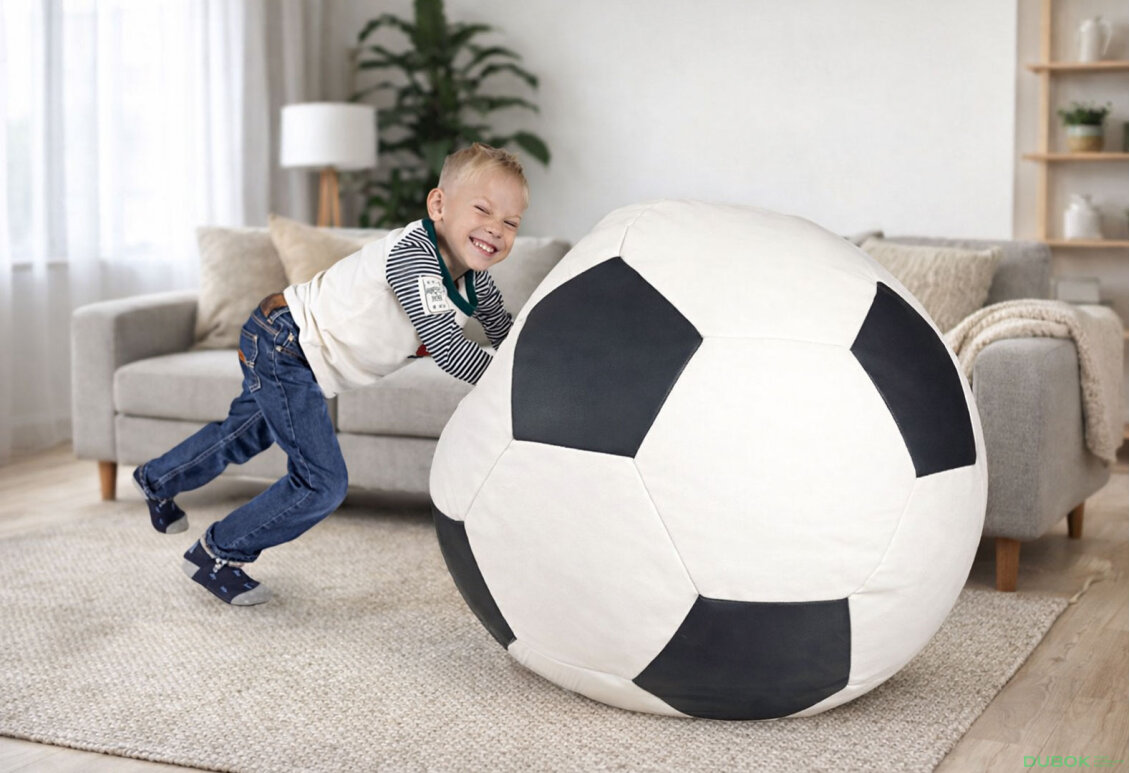 Obrázek 3 - Křeslo pytel Fotbalový míč XL bílý / černý