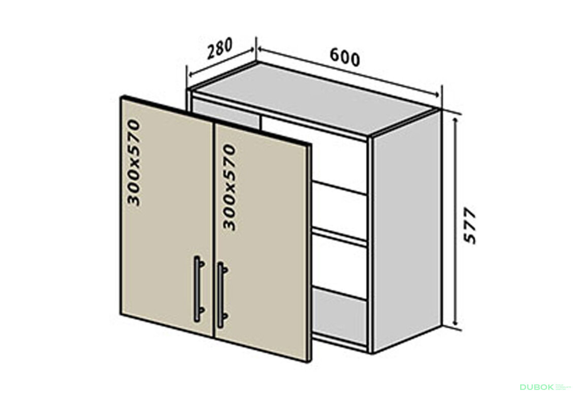 V53 Skříňka 2D 60 Rhodos