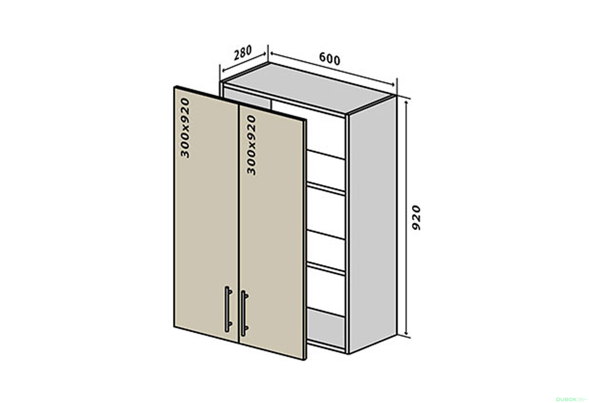 Obrázek 1 - V46 Skříňka 2D 60 Rhodos