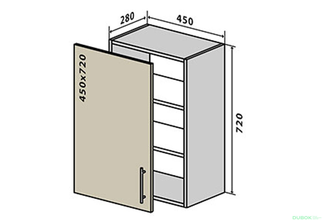 V4 Skříňka 1D 45 Rhodos