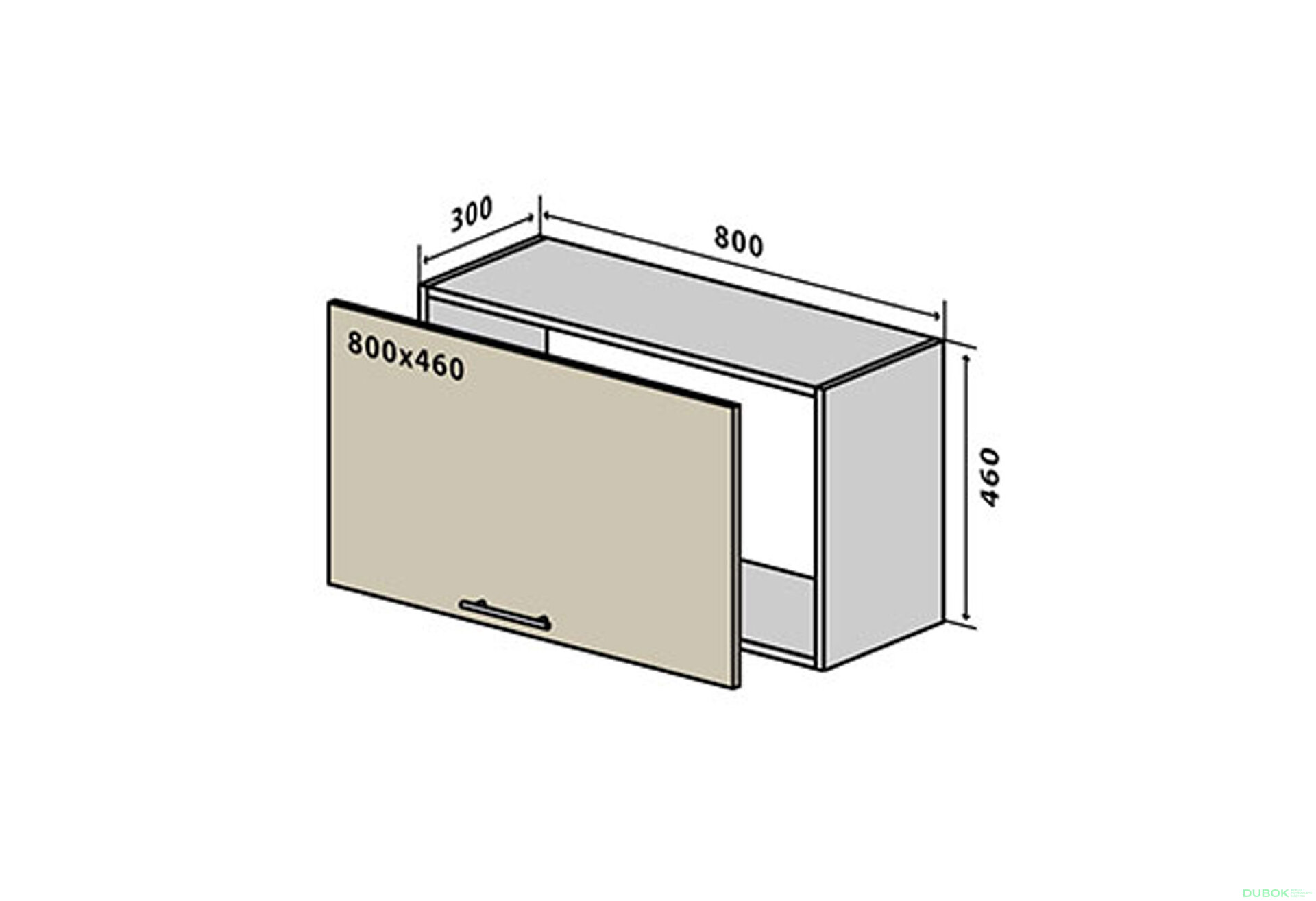 Obrázek 1 - V51 horní skříňka nad digestoř 80 Prajm Lux / Prime Luxe