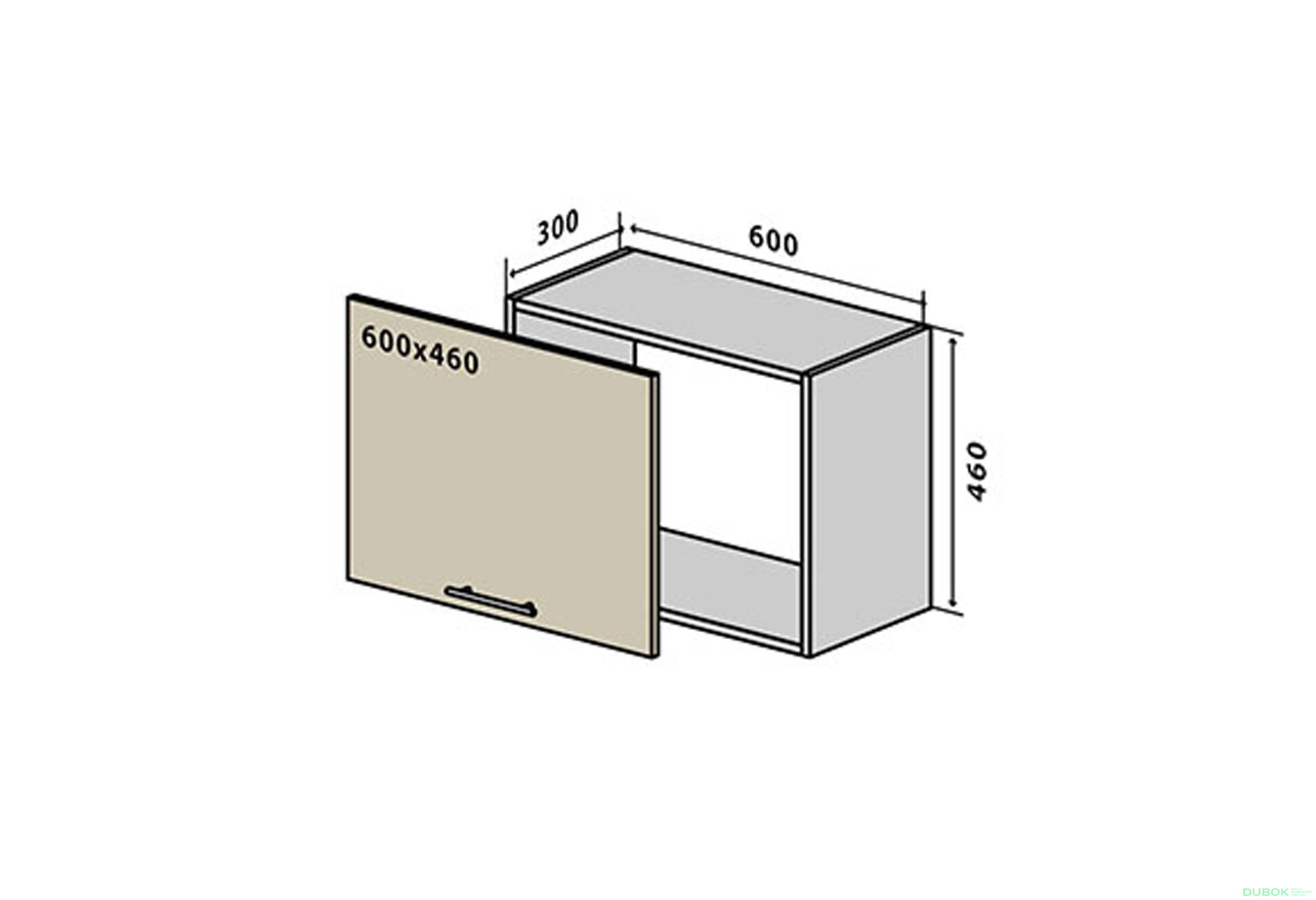 Obrázek 1 - V50 horní skříňka nad digestoř 60 Prajm Lux / Prime Luxe