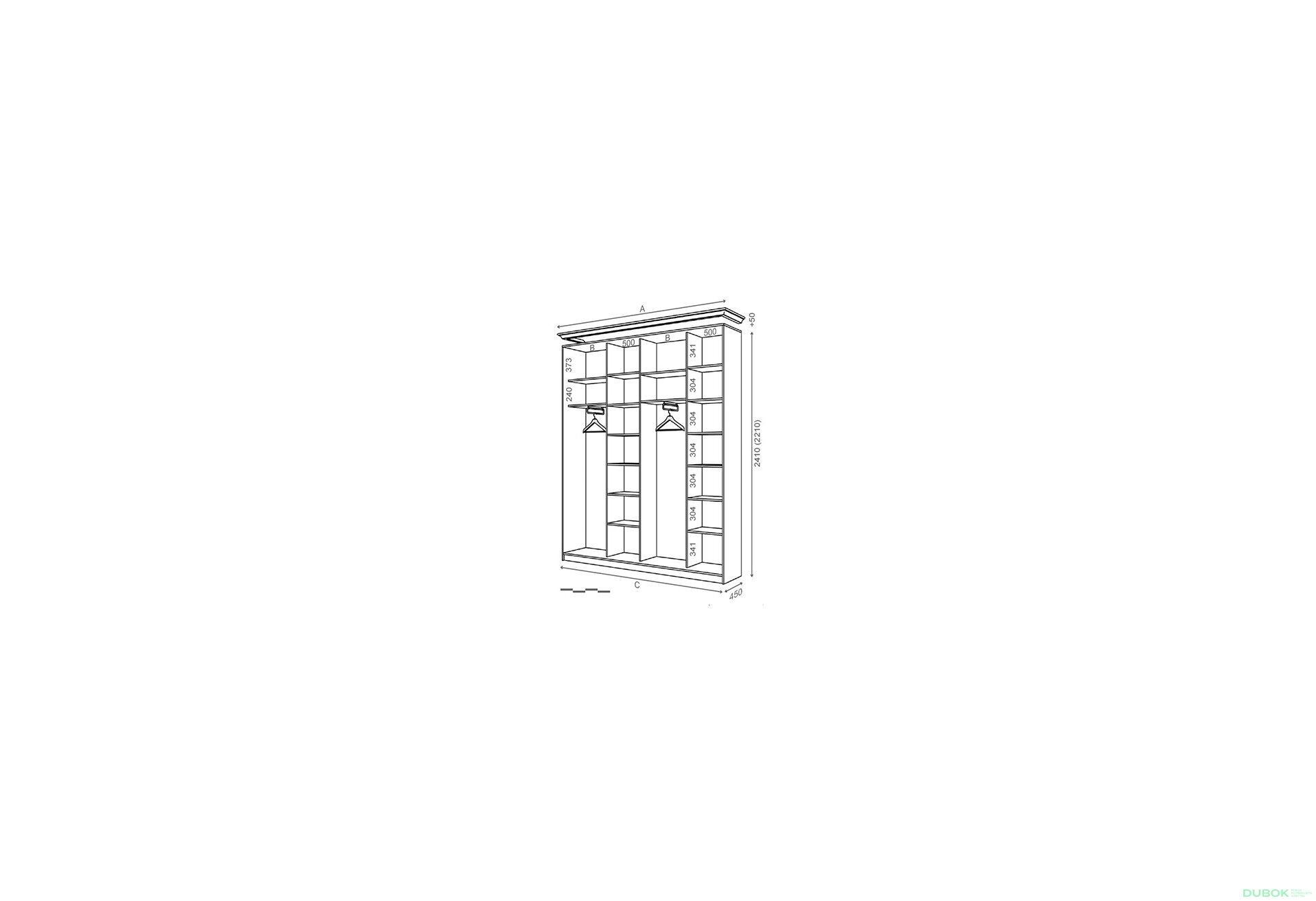 Obrázek 1 - Korpus 2400x450 Rim-Veneziano 4D 2,4 m
