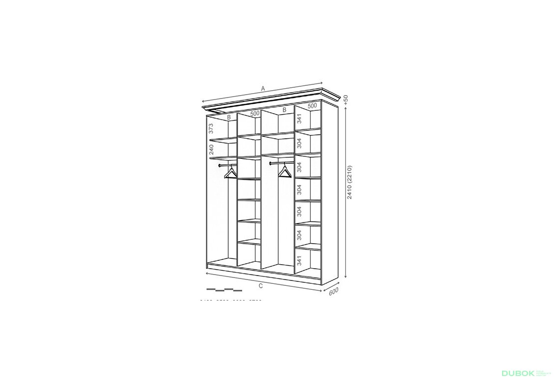 Obrázek 2 - Korpus 2400x600 Rim-Veneziano 4D 2,4 m