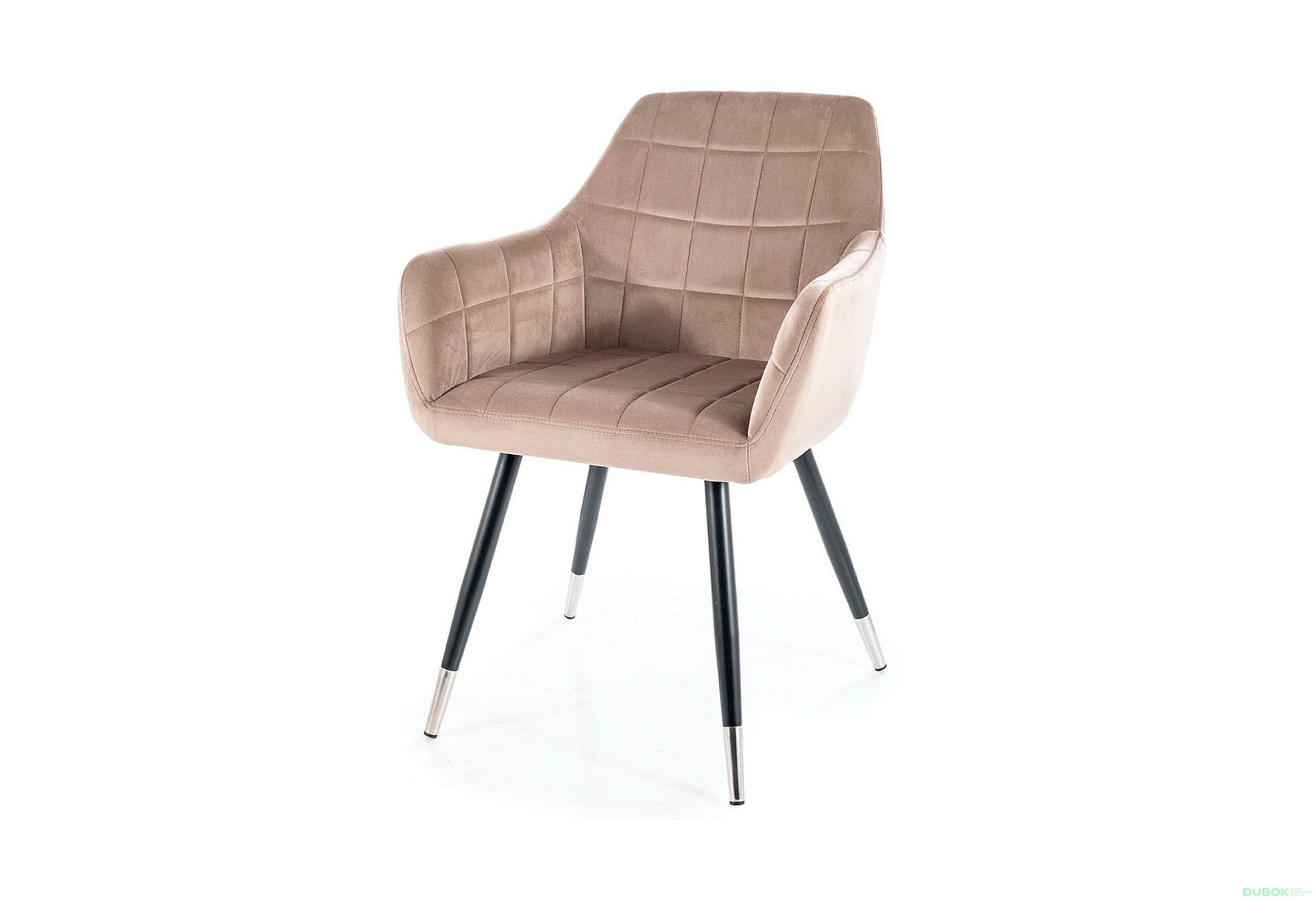 Obrázek 1 - Židle Nuxe Velvet tmavě béžový Bluvel 40, kov černá / chrome
