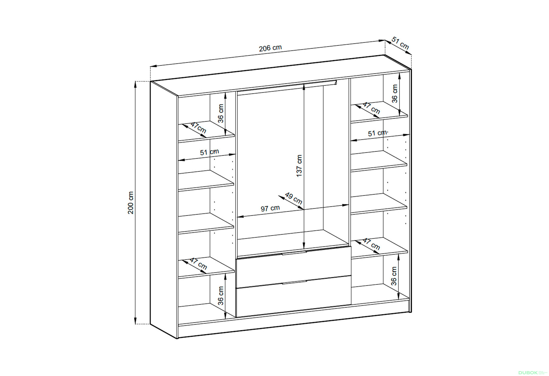 Obrázek 4 - Skříň 4D se zrcadlem artisan Nelly