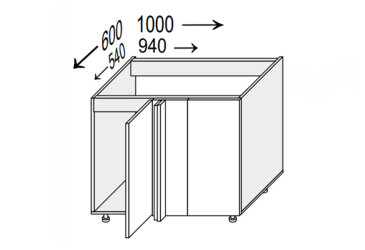 Obrázek Spodní roh N 90°/820x1000x600 1dveře