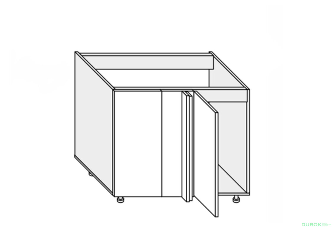 Obrázek 2 - Spodní roh H 90°/820x1000x600 1dveře Pro Blum pravý Millenium Premium