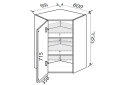 Obrázek 2 - Vrchní roh 45°/720 (600x600) 1dveře Leo