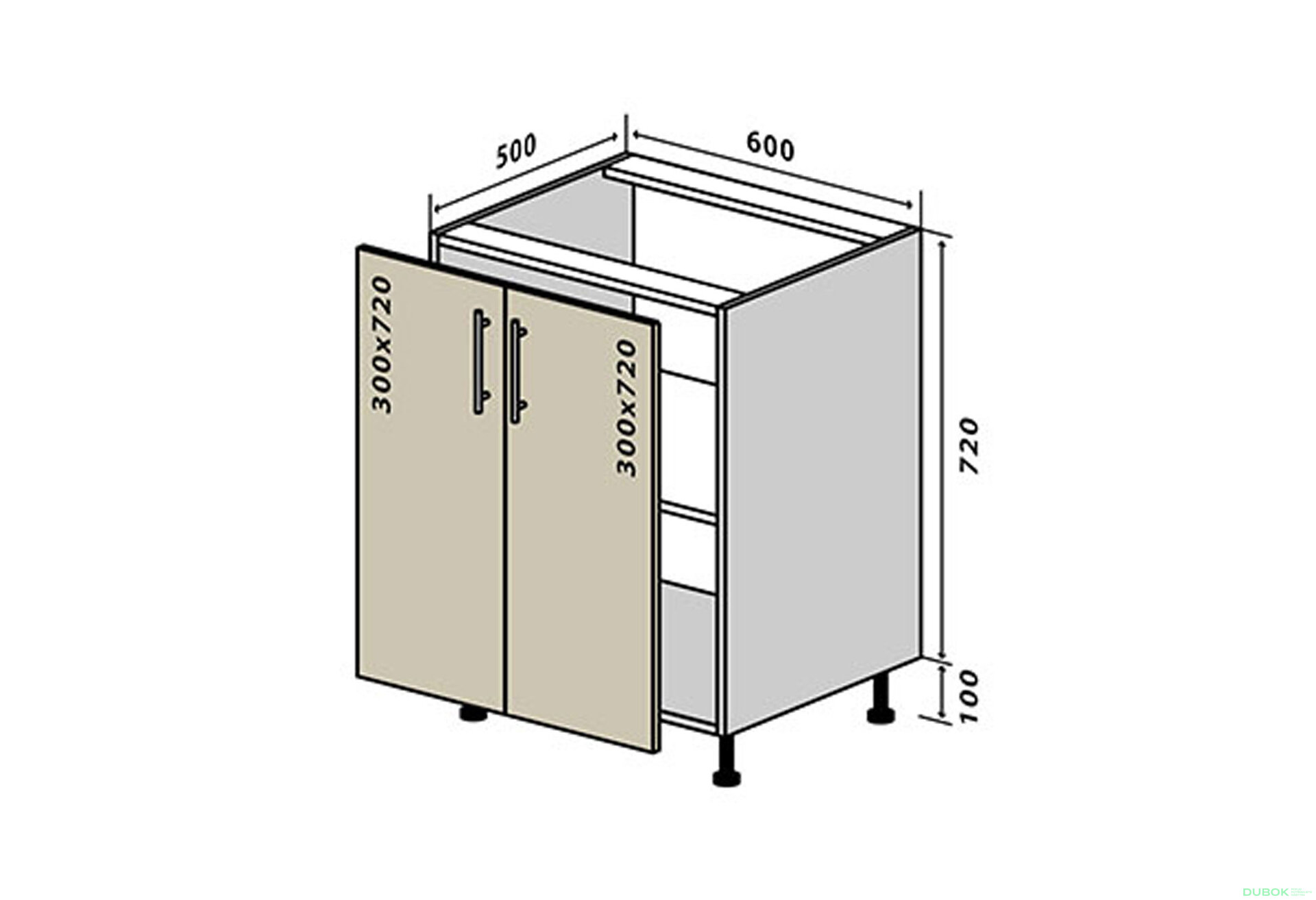 Obrázek 1 - N6 Skříňka 2D 60 Prajm Lux / Prime Luxe