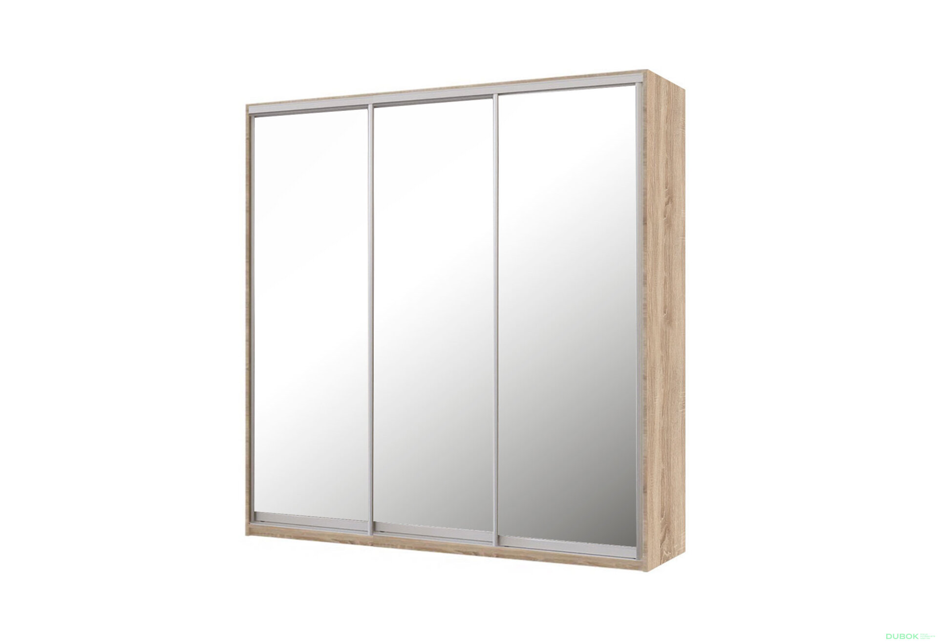 Obrázek 1 - Skříň 3D 1800x2400x600, 3 zrcadla, Světlý dub sonoma