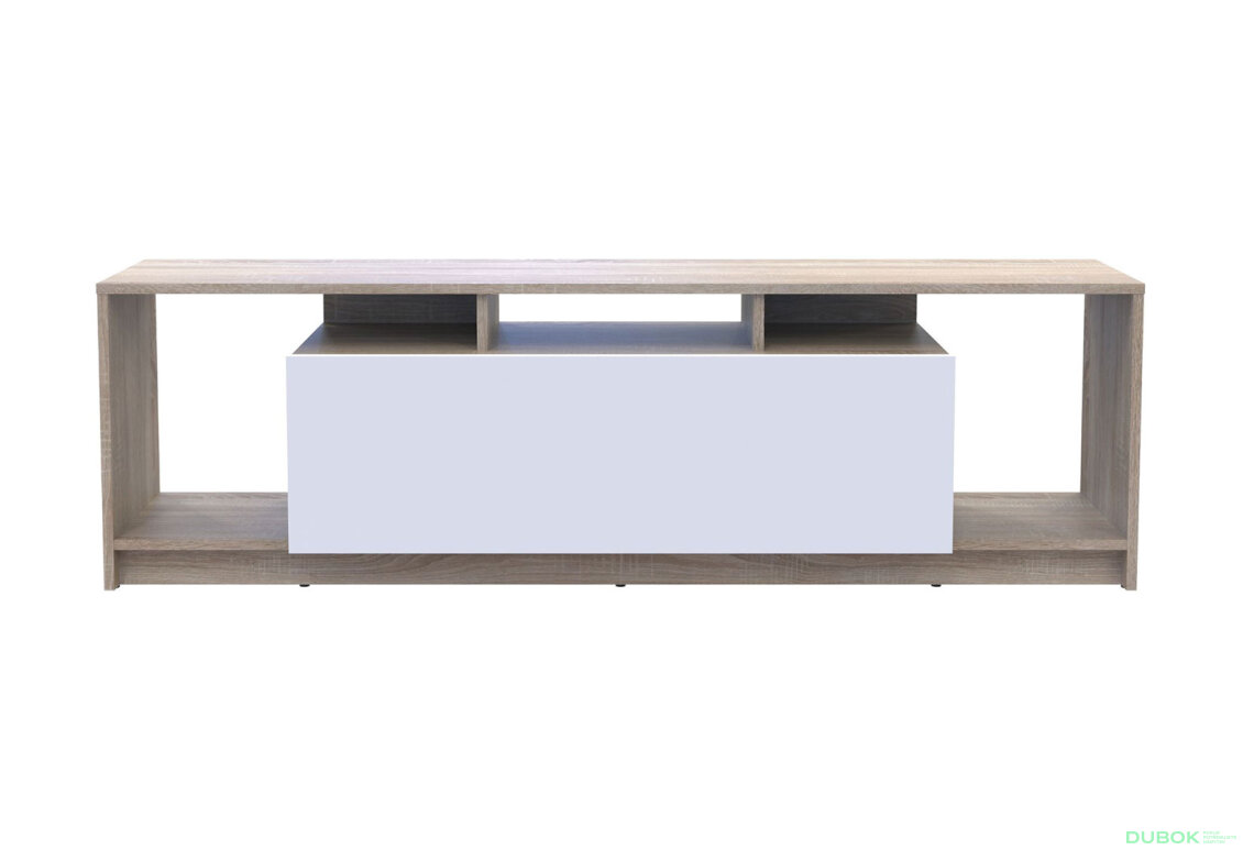 Obrázek 3 - TV stolek U1 dub sonoma / bílý dřevotříska 160x38x48