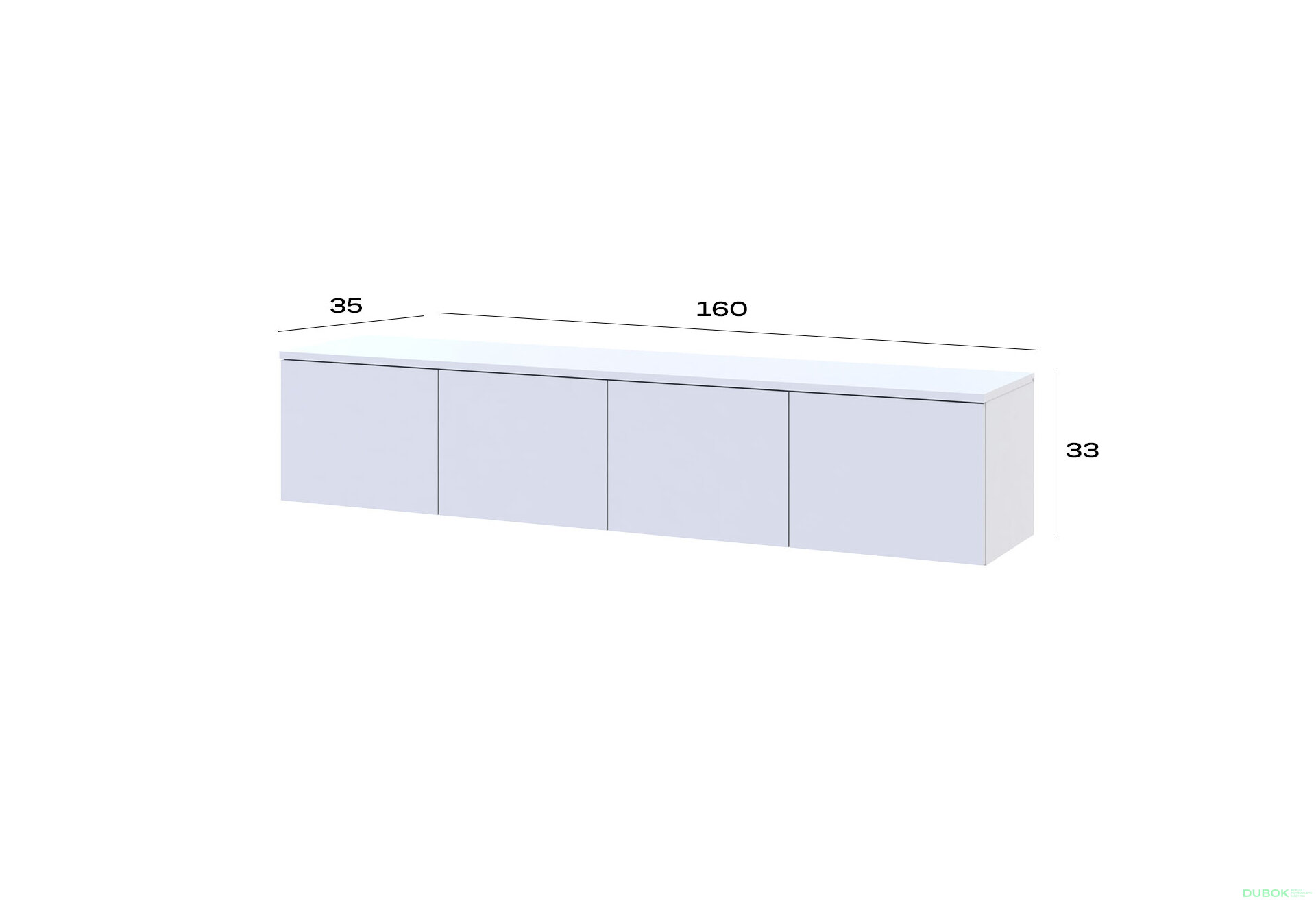 Obrázek 7 - TV stolek Levía bílý 4dv 160x35x33