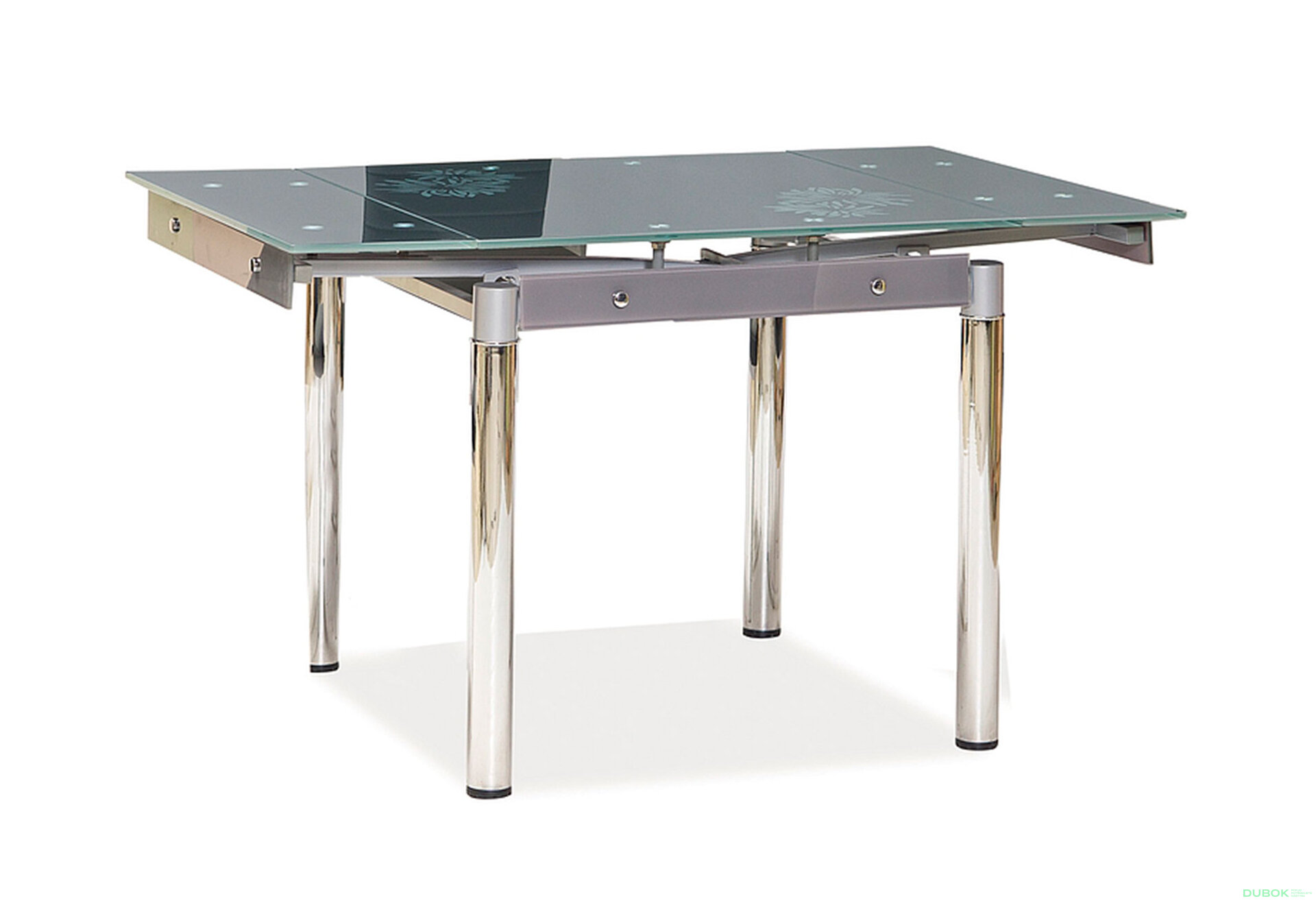 Obrázek 2 - Stůl GD-082 80(131)x80 šedý / chrom