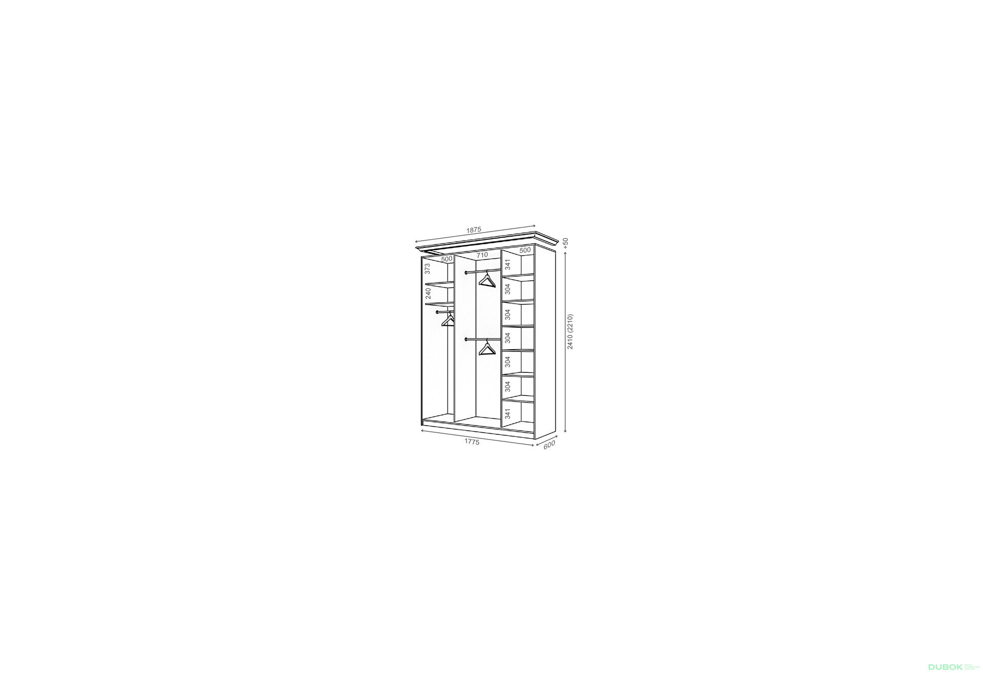 Obrázek 1 - Korpus 1800x600 W Rim-Veneziano 2D 1,8 m