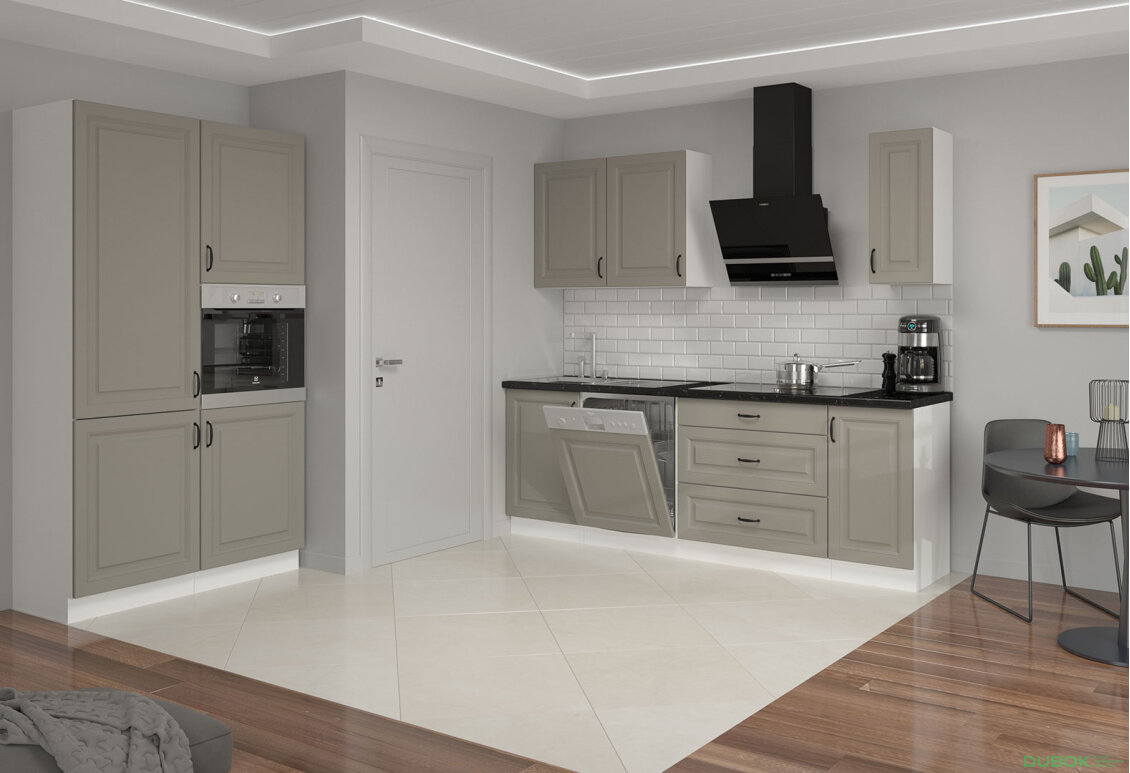 Kuchyňská sestava 1.2+2.4 m Stilo bílý / clay grey