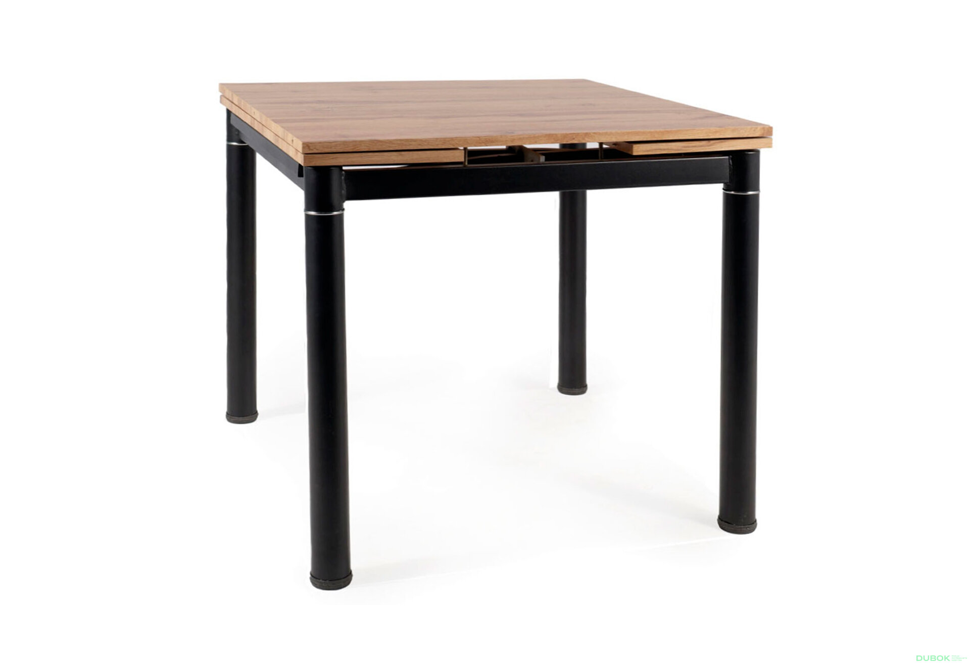 Obrázek 3 - Stůl GD-082 80(131)x80 dub artisan / matná černá kov