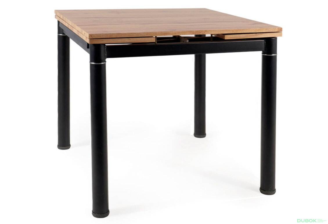 Obrázek 3 - Stůl GD-082 80(131)x80 dub artisan / matná černá kov